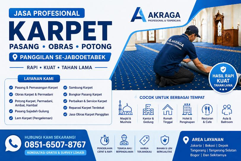 Jasa Pasang, Obras & Potong Karpet Panggilan Jabodetabek | Akraga post thumbnail image
