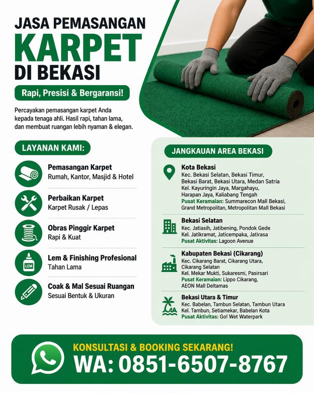 jasa pemasangan karpet bekasi herdi