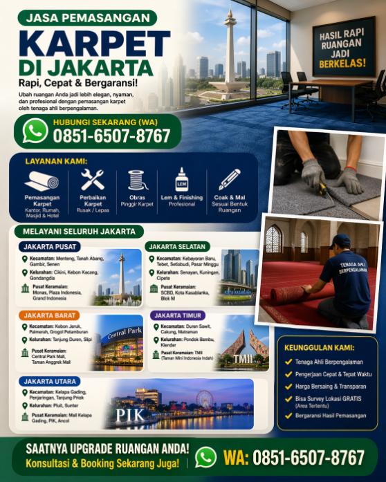 Jasa Pemasangan Karpet di Jakarta – Rapi, Cepat, dan Bergaransi! post thumbnail image
