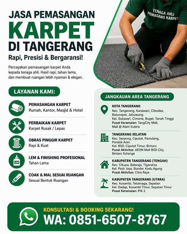 jasa pemasangan karpet tangerang herdi