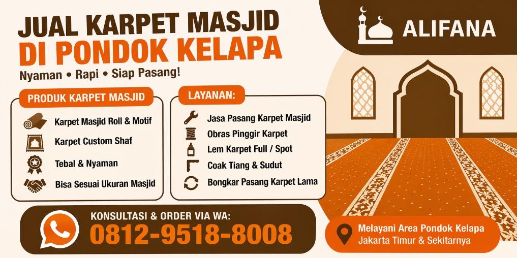 Jual Karpet Masjid di Pondok Kelapa – Nyaman, Rapi & Siap Pasang post thumbnail image