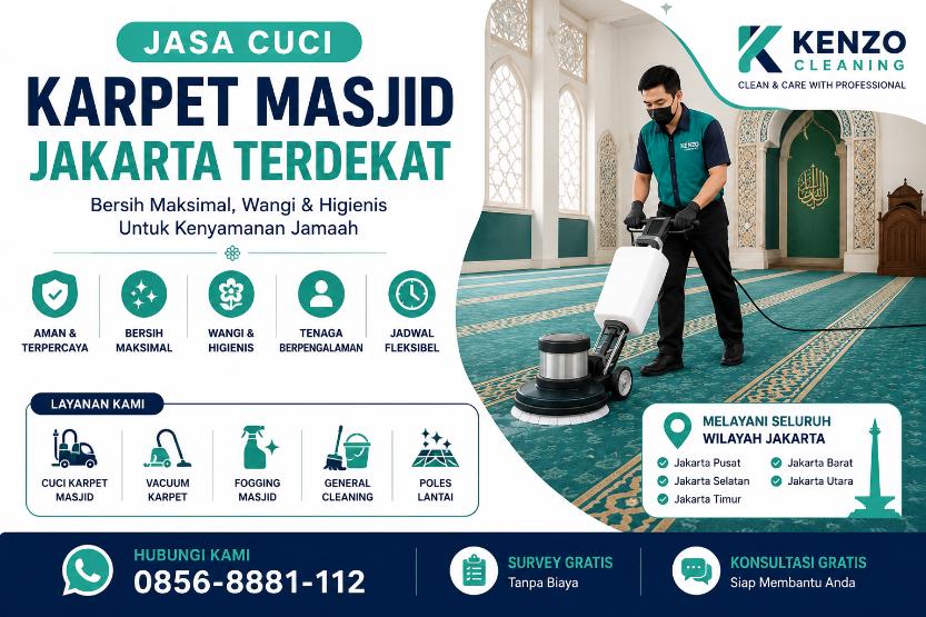 Jasa Cuci Karpet Masjid Jakarta Terdekat – Kenzo Cleaning Siap Dateng Cepet!
