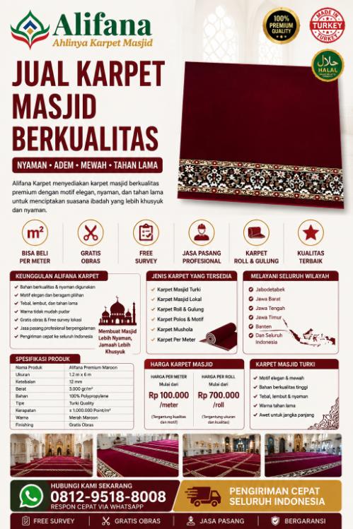 Jual Karpet Masjid di Jatiasih | Alifana Karpet, Bikin Masjid Makin Nyaman dan Estetik post thumbnail image