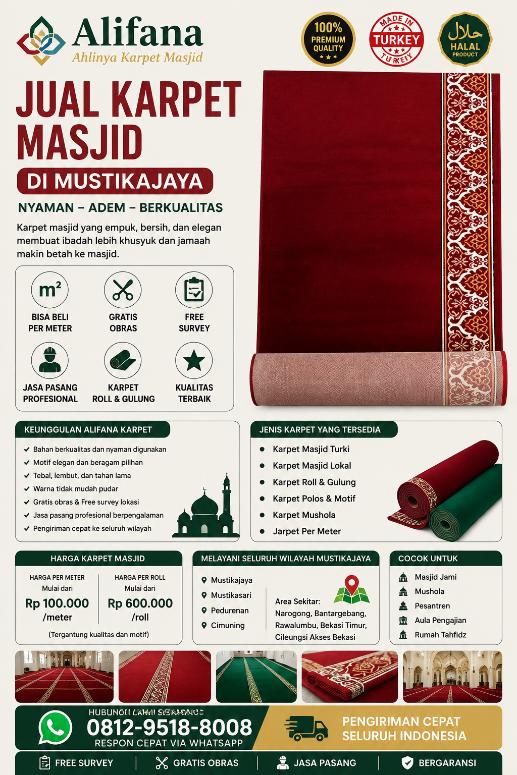 Jual Karpet Masjid di Mustikajaya | Alifana Karpet, Biar Masjid Makin Adem dan Nyaman post thumbnail image
