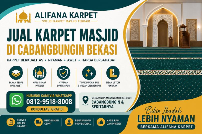 Jual Karpet Masjid di Cabangbungin Bekasi – Bikin Ibadah Lebih Nyaman & Khusyuk post thumbnail image